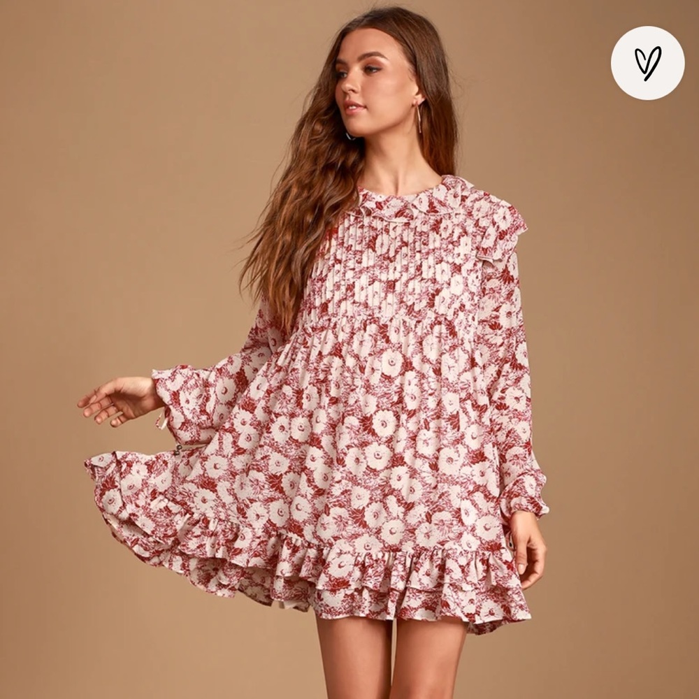 Free People trapeze long sleeve mini dress